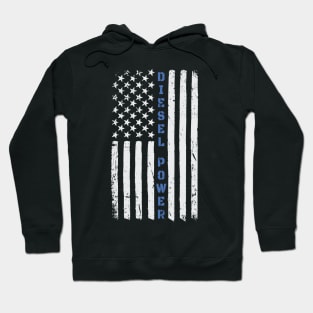 Diesel Power American Flag USA Thin Blue Line Hoodie